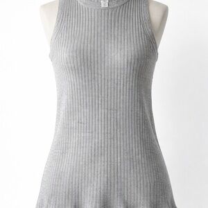 Gray Ribbed Tank Top